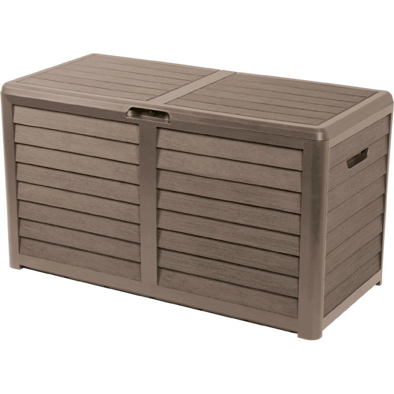 EDA coffre de jardin BAYA, 420 litres, aspect bois, anthracite